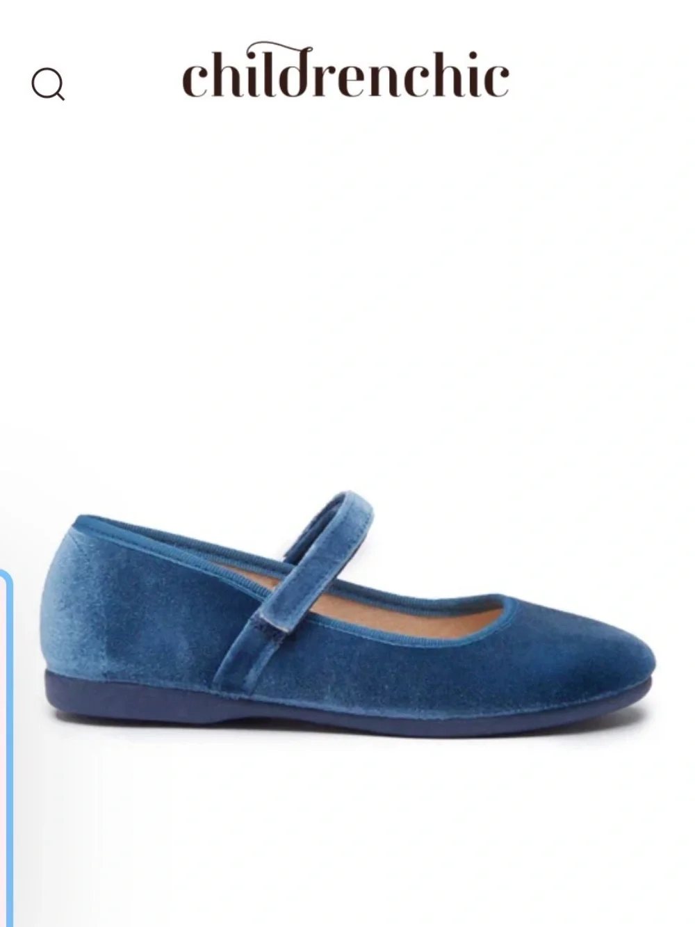 Children Chic Blue Velvet Mary Jane Shoes